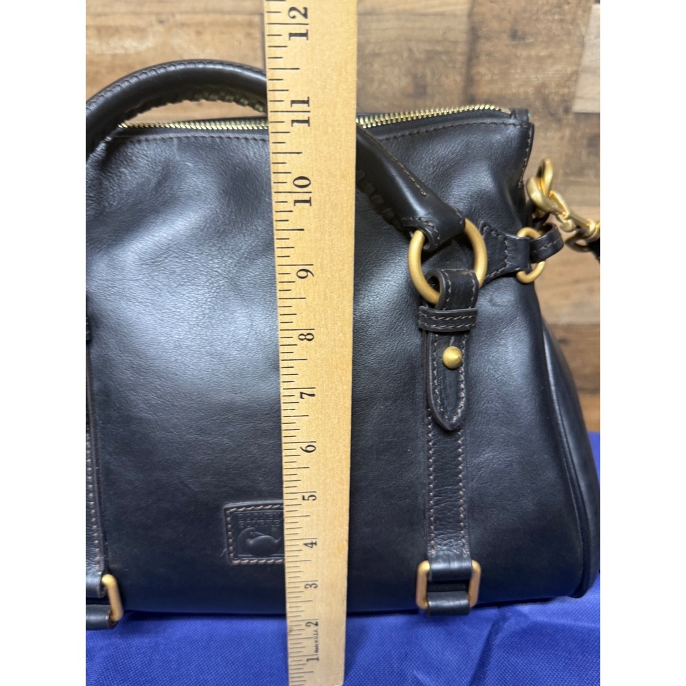 Dooney & Bourke Florentine Leather Satchel Bag Black Tassel Crossbody Handbag - Picture 4 of 13